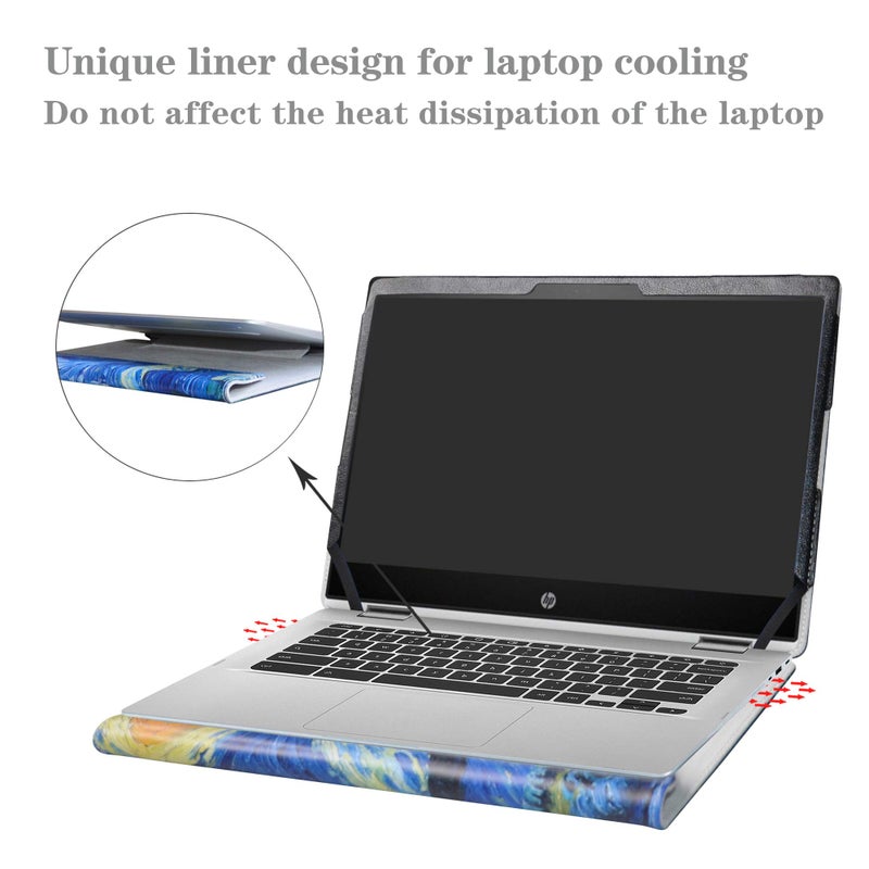 Alapmk Protective Case for MacBook Air 13 (A1369 & A1466,2010-2017 Release),Case for HP Chromebook x360 14 14-daXXXX/14b-caXXXX/Chromebook Enterprise x360 14E 14 G1 14 Inch Laptop,Starry Night - Image 4